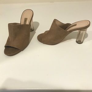 ZARA Clear Acrylic Heels Mules Slides